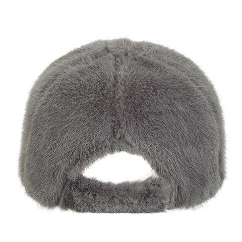 Women Faux Fur Baseball Cap Thickened Warm Plush Winter Hat Windproof Soft Faux Mink Fur Adjustable Ponytail Sports Cap
