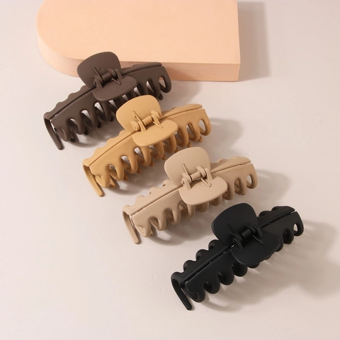 Matte Hair Claw Clips Large Non-Slip Hair Clamps Frosty Hairpins Earth Tone Colors Hair Accessories For Women Thick Thin Hair