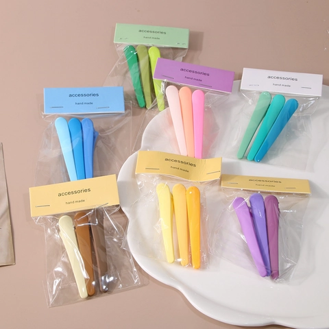 Plastic Matte Duckbill Hair Clips Set For Women Minimalist Streamlined Alligator Hairpins For Makeup Hair Styling Daily Accessories