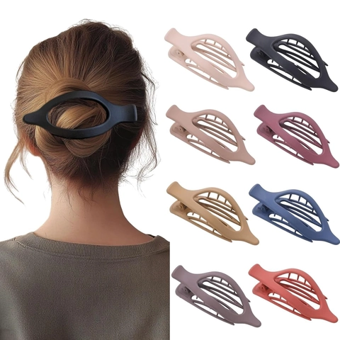 Large Oval Matte Duckbill Hair Clip For Women Fashion Minimalist Resin Hair Claw Frosted Jelly Color Hair Styling Accessory