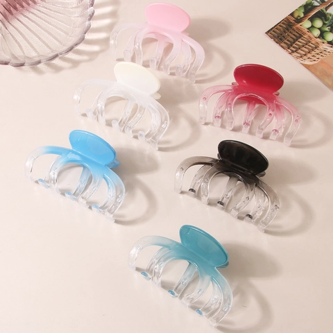 Große Farbverlauf Haarklammer Für Damen Minimalistisch Koreanischer Stil Transparente Kunststoff Haargreifer Styling Zubehör