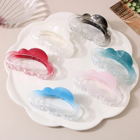 Molla per Capelli Minimalista a Forma di Nuvola Sfumata in Plastica per Donna Grande Accessorio per Capelli Presa Forte