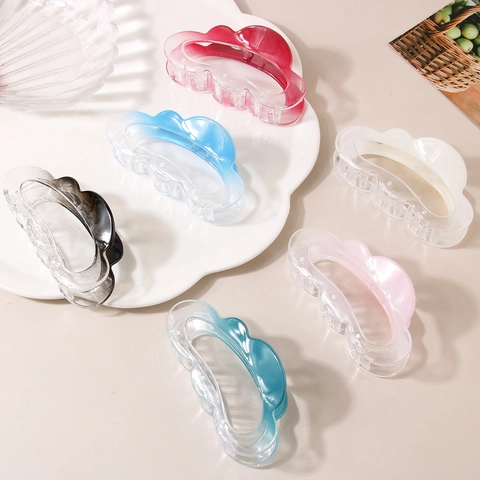Molla per Capelli Minimalista a Forma di Nuvola Sfumata in Plastica per Donna Grande Accessorio per Capelli Presa Forte