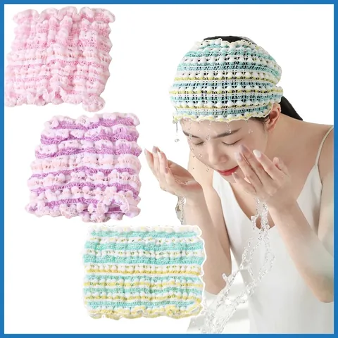 Bandeau De Lavage Du Visage Élastique Doux En Tricot Avec Pompon Pour Femmes Soins De La Peau Maquillage Douche Accessoire Cheveux
