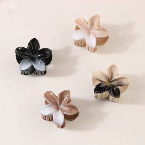Gradient Blume Kunststoff Haarklammer Für Damen Elegant Floral Schleife Lackiert Haarschmuck Rutschfest Shark Clip Für Dünnes Haar