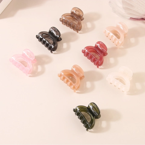Fermaglio a Granchio Piccolo per Donna Colore Gelatina Plastica PS Trasparente Clip a Squalo Minimalista per Accessori Capelli