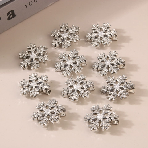 Fermagli per Capelli a Fiocco di Neve Strass Lucidi Perle Artificiali Clip a Becco di Pappagallo Accessori per Capelli Donna