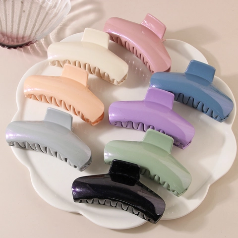 Grande Pince à Cheveux en PC Avec Fines Paillettes Haut de Gamme Ovale Semi-circulaire Accessoires de Coiffure