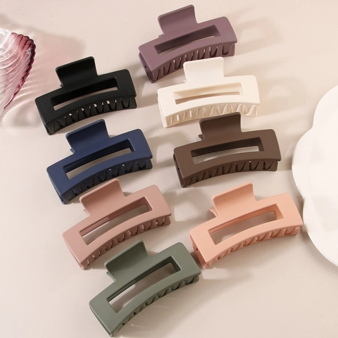 Große Matte Rechteckige Haarkralle Für Damen Rutschfeste Minimalistische Mattierte Geometrische Haarschmuck Für Dickes Haar Styling