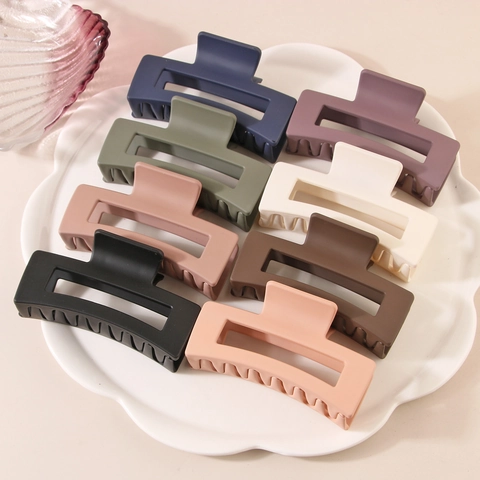 Große Matte Rechteckige Haarkralle Für Damen Rutschfeste Minimalistische Mattierte Geometrische Haarschmuck Für Dickes Haar Styling
