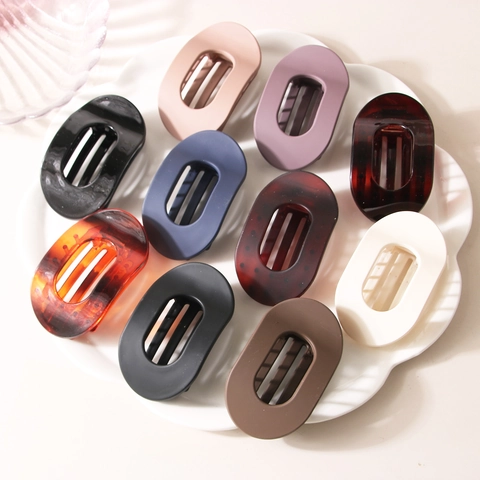 Damen PC Hohl Oval Haarspange Minimalistisch Matt Glänzend Entenschnabelklemme Starker Halt Haarkralle Elegant Einfaches Haarstyling-Tool Täglicher Haarschmuck