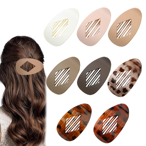 Geometric Matte Oval Hair Claw Clip Hollow Diamond Design Large Shark Clip For Women Hair Accessory Everyday Styling Tool