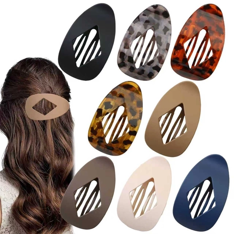 Matte Large Hair Claw Clip Rhombic Cutout Leopard Tortoiseshell Pattern Hair Catch For Women Nonslip Elegant Hair Styling Accessory