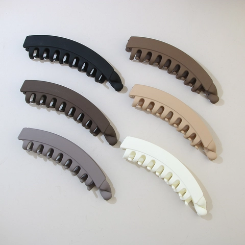 Matte Simple Large Banana Clip For Thick Hair Anti-slip Ponytail Holder Vertical Hair Clip Leopard Printed Hair Accessories