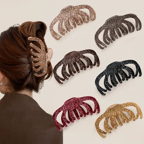 Grandi Mollette per Capelli Floccate per Donna Forma di Zucca Antiscivolo Artigli per Capelli a Polpo Accessori per Acconciature
