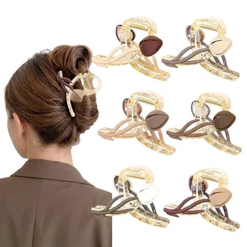 Elegante Molletta per Capelli a Forma di Fiore di Tulipano 3D per Donna PS Opaco Stile Coreano Grande Fermaglio per Capelli Accessori Moda Gioielli Quotidiani