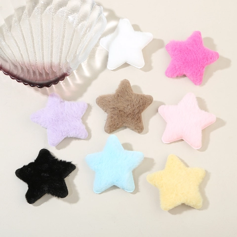 Mignonne Pince à Cheveux Étoile en Peluche Fait Main Douce Pince Bec de Canard Étoile Automne Hiver Barrette pour Filles Femmes