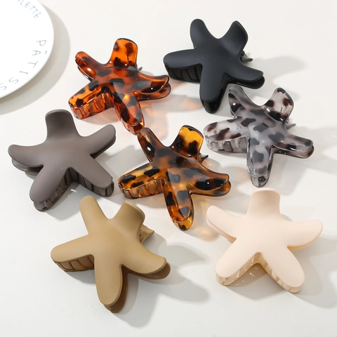 Molletta per Capelli a Forma di Stella Marina Donna Pinza per Capelli Opaca Lucida Tartarugata Leopardata Accessori Capelli