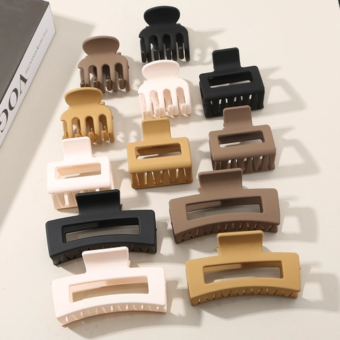 Molla per Capelli in Plastica PS Opaca Minimalisti Rettangolari Quadrati per Donna Moda Geometrica Pinze per Capelli Accessori per l'Acconciatura