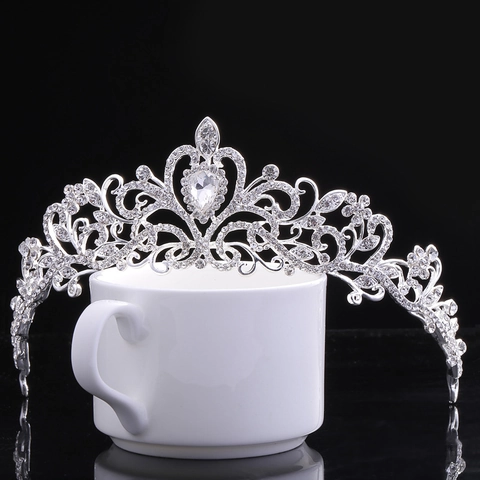 Alloy Rhinestone Bridal Crown Wedding Tiara For Women Baroque Scrollwork Headpiece Teardrop Crystal Accessories Prom Banquet Party Jewelry