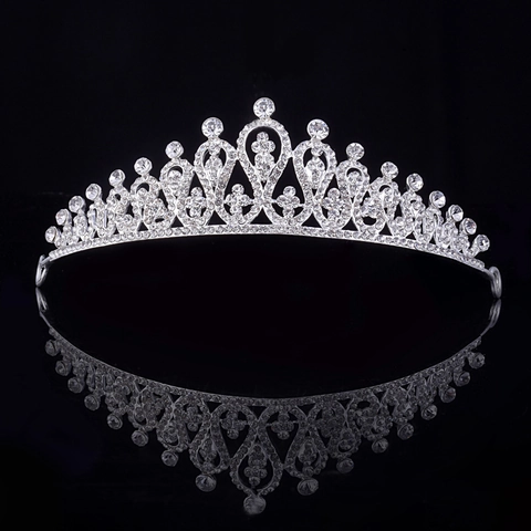 Eleganter Haarschmuck Im Koreanischen Stil Silberne Legierung Strass Braut Tiara Krone Für Damen Hochzeit Party