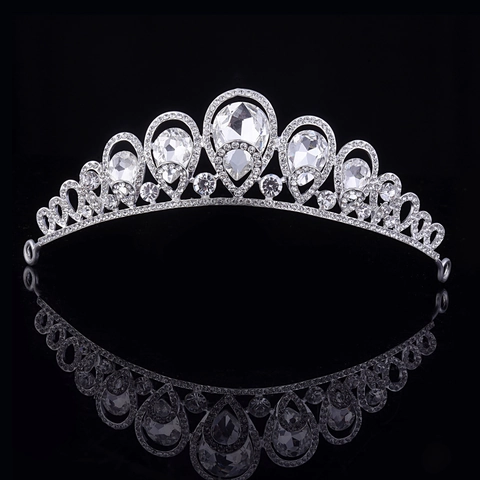 Lussuosa Corona da Sposa in Argento Diadema per Donna Ragazze Elegante Cerchietto con Strass e Cristalli per Matrimonio Festa Banchetto Accessori per Capelli
