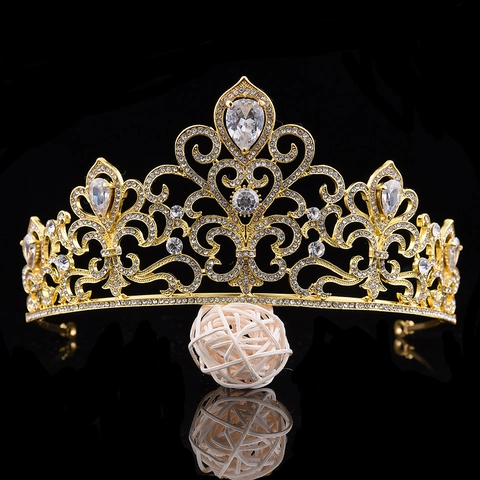 Barock Legierung Zirkonia Braut Diadem Krone Mit Strass Europäische Retro Herz Hochzeit Geburtstag Party Haarschmuck Für Damen