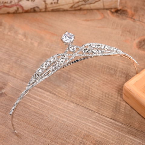 Elegant Alloy Zirconia Bridal Crown Rhinestone Tiara For Women Wedding Party Headpiece Luxurious Fashion Hair Accessory