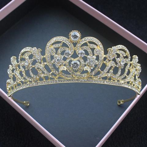Corona da Sposa in Lega con Strass Copricapo Barocco a Cuore Tiara di Lusso per Feste e Matrimoni Gioielli per Capelli Donna