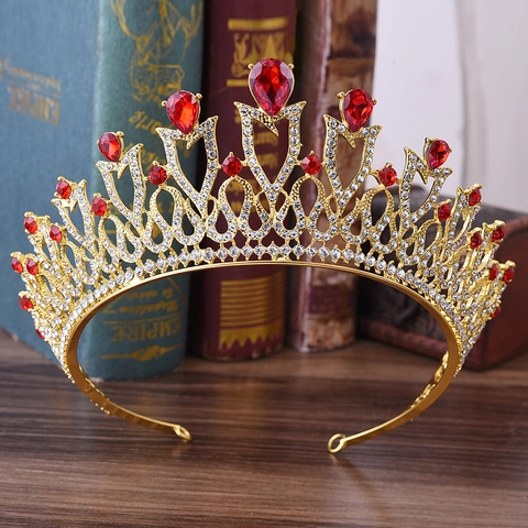 Elegante Corona da Sposa in Lega con Strass per Donna Dolce Principessa Goccia d'Acqua Cristallo Matrimonio Festa di Compleanno Gioielli per Capelli