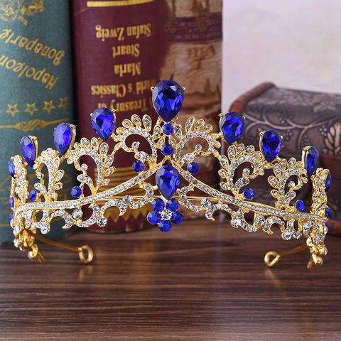 Lussuosa Tiara da Sposa in Lega con Strass e Cristalli Barocchi per Donna Matrimonio Banchetto Corona Vintage Floreale Traforata