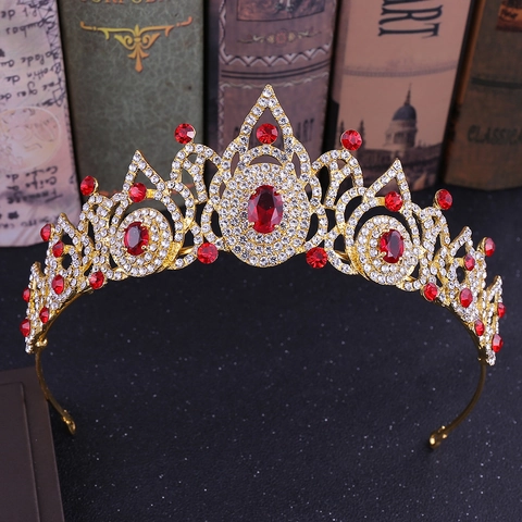 Lussuosa Corona da Sposa in Lega di Zirconia Barocca Vintage Diadema Accessori per Capelli da Donna Copricapo da Regina