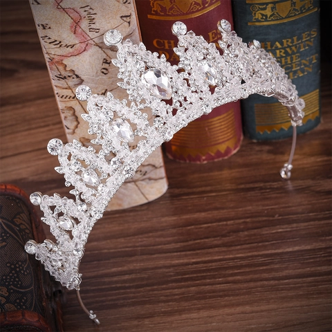 Luxurious Bridal Jewelry Set Alloy Rhinestone Tiara Crown Necklace Earrings For Wedding Party Women Accessories