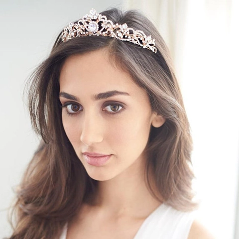 Corona da Sposa di Lusso in Lega con Strass Diadema per Donna Vintage Cristallo Copricapo Accessori Capelli Festa Regalo