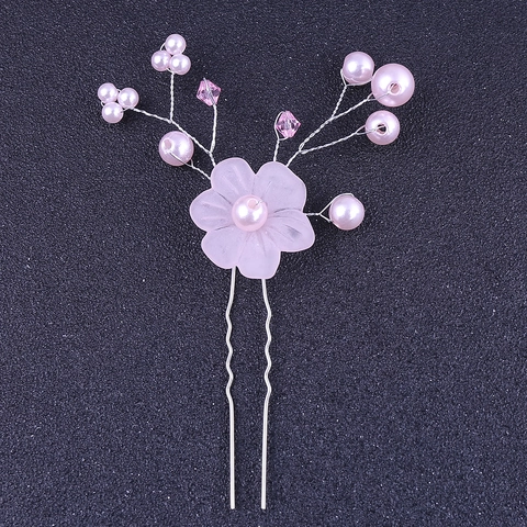 Bastoncino per Capelli da Sposa Fatto a Mano Con Künstliche Perle Sintetiche e Fiori di Cristallo Eleganti Accessori Capelli Donna