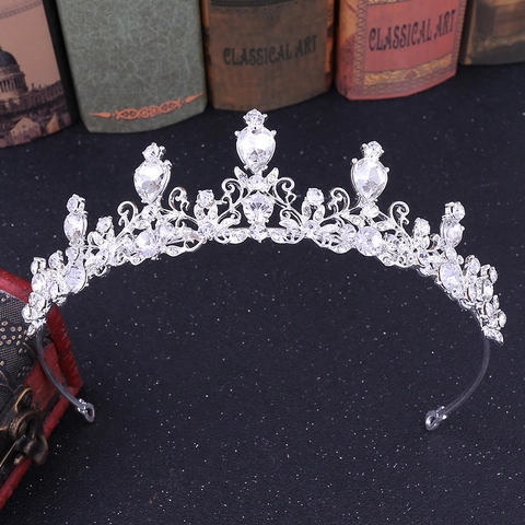Barock Luxus Legierung Kristall Strass Brautkrone Tiara Für Hochzeit Bankett Party Zeremonie Damen Haarschmuck Kopfschmuck
