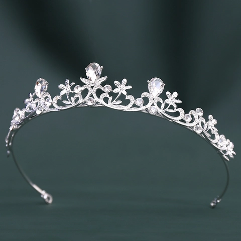 Eleganter Legierung Strass Künstliche Perle Floral Braut Tiara Handgefertigt Hochzeit Krone Haarschmuck Für Damen Mädchen Party