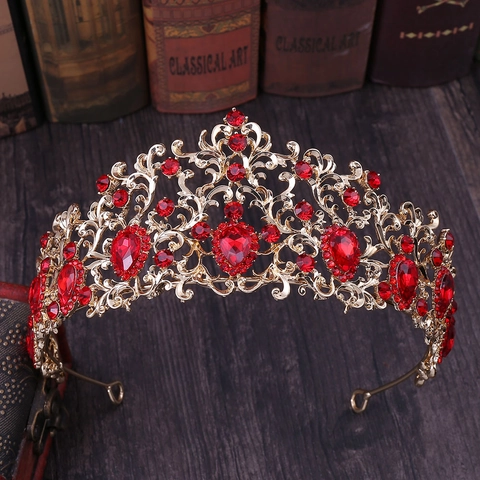 Corona da Sposa a Foglia Barocca in Lega con Strass e Cristalli Tiara Elegante Copricapo per Matrimonio Festa Donna Accessori Capelli