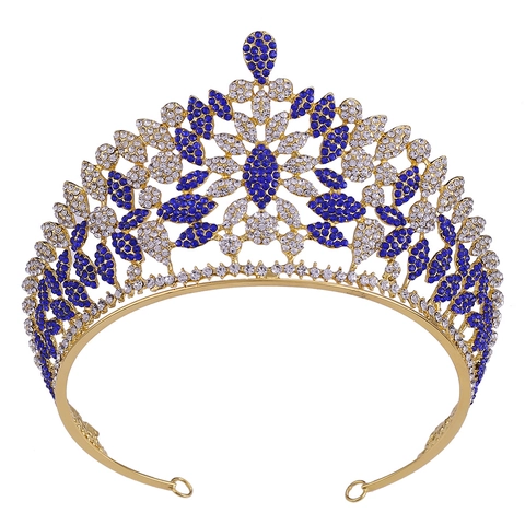 Lussuosa Corona da Sposa in Lega Vintage con Strass Diadema per Matrimonio Concorso Esibizione Eleganti Accessori per Capelli da Donna