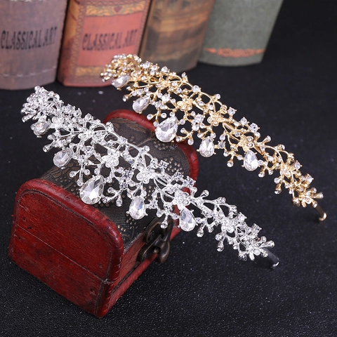 Elegante Diadema Sposa Floreale in Lega con Strass e Cristalli Corona Nuziale Accessori per Capelli Stile Coreano per Donna Regalo Festa Compleanno