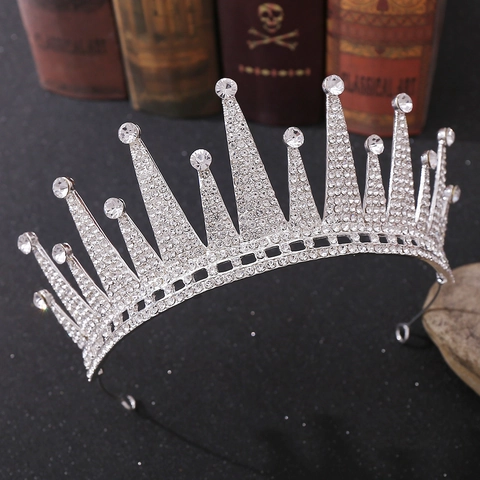 Corona Negra Barroca Vintage de Aleación Con Strass Tiara de Novia Cumpleaños Princesa Boda Accesorios Para El Cabello Mujer Joyería
