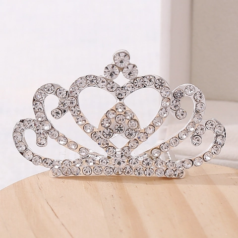 Pettine per Capelli a Corona con Strass da Principessa per Bambini Tiara in Cristallo per Feste Compleanno Matrimonio