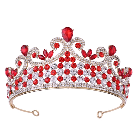Luxus Legierung Strass Brautkrone Vintage Kristall Diadem Für Hochzeit Geburtstag Party Prinzessin Haarschmuck Für Damen