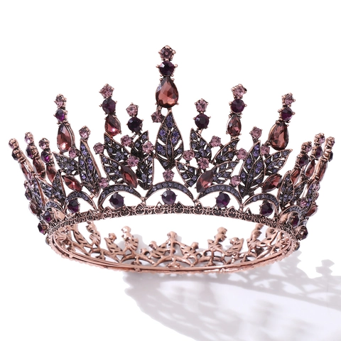 Corona Da Sposa Barocca Di Lusso Per Donna Lega Strass Cristallo Design A Foglia Eleganti Accessori Per Capelli Da Sposa