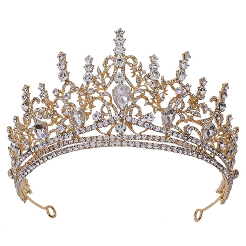 Lussuosa Corona da Sposa in Lega di Strass Barocca Tiara da Matrimonio Vintage per Donna Festa di Compleanno Accessori per Capelli