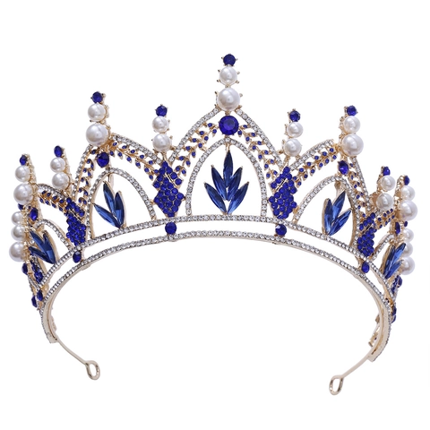 Luxury Baroque Bridal Tiara Crown Alloy Rhinestone Artificial Pearl Wedding Hair Jewelry For Women Birthday Performance Accessoires