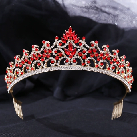 Barocke Braut Krone Tiara Für Hochzeit Party Luxus Legierung Strass Kristall Kopfschmuck Vintage Damen Haarschmuck