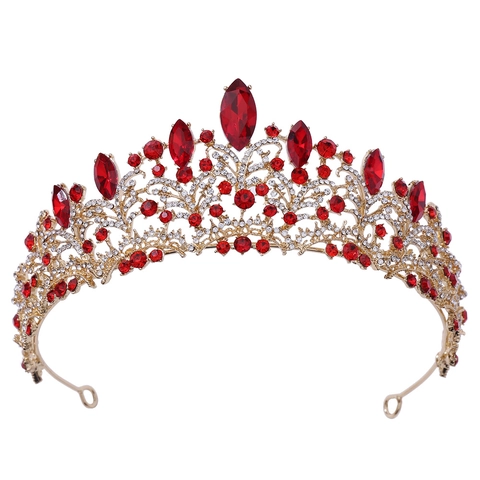 Barock Luxus Braut Tiara Krone Legierung Strass Kristall Kopfschmuck Für Damen Hochzeit Party Jubiläum Schmuck Zubehör
