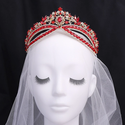 Lussuosa Corona da Sposa Barocca con Strass Diadema in Lega di Cristallo per Matrimonio Festa Donna Accessori per Capelli