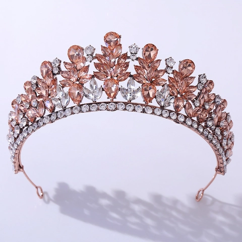 Corona da Sposa in Lega di Strass Vintage a Forma di Foglia per Donna Matrimonio Banchetto Festa di Compleanno Diadema Copricapo